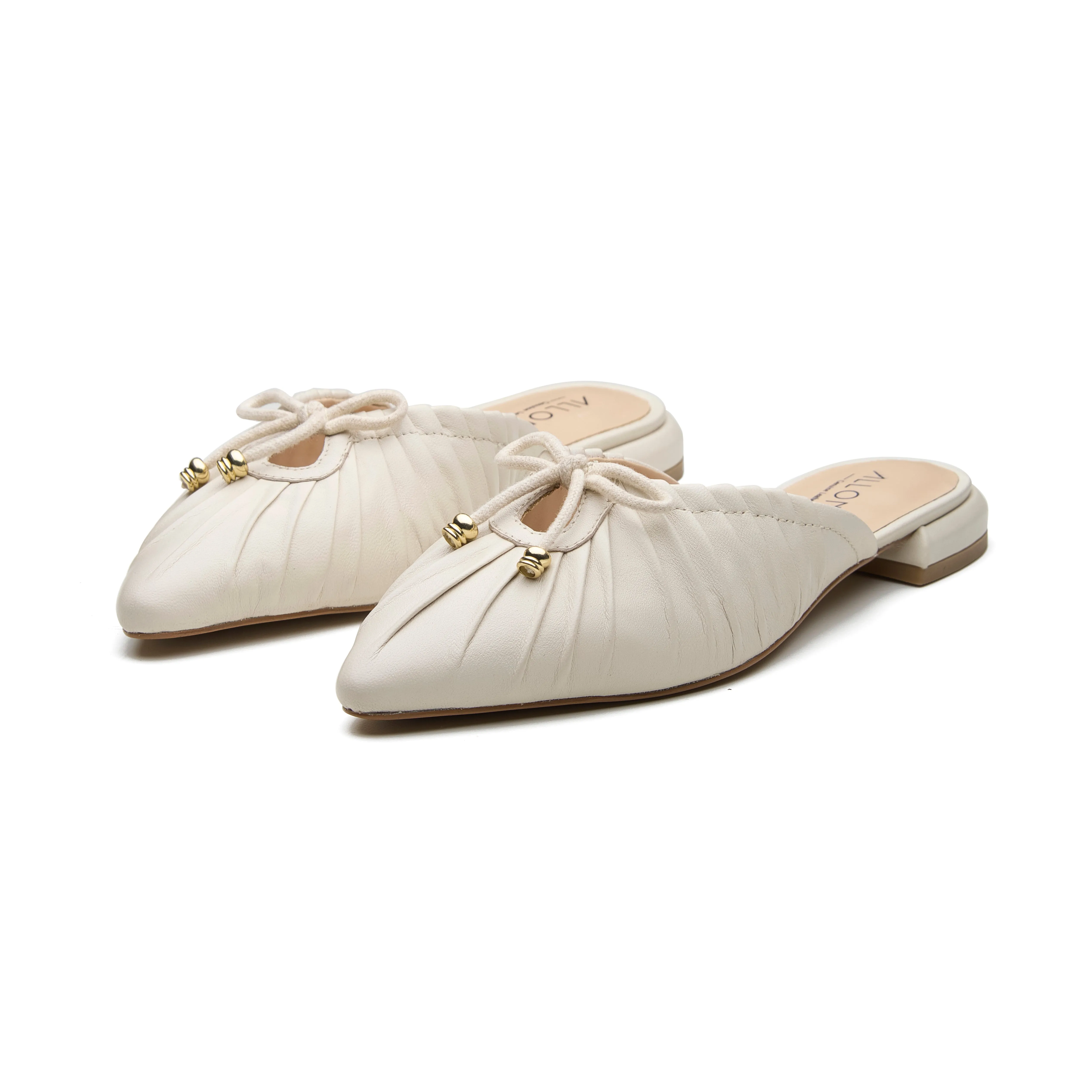 Isla Womens Leather Flat Mule sold by Allonsi