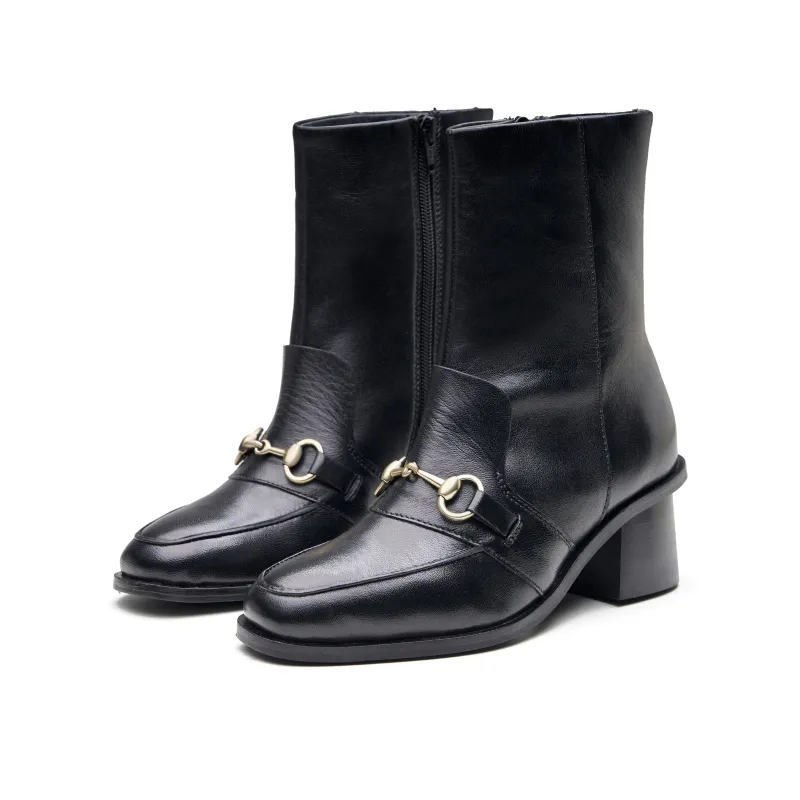 Amelie Womens Ankle Leather Boot made by Allonsi