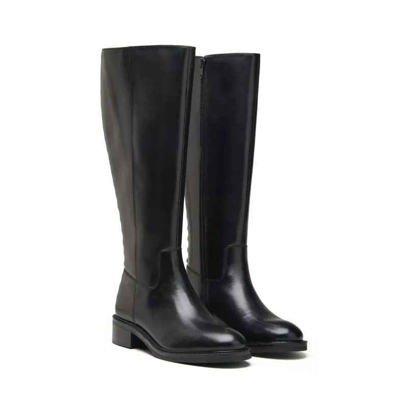 Greta Womens Leather Long Boot made by Allonsi