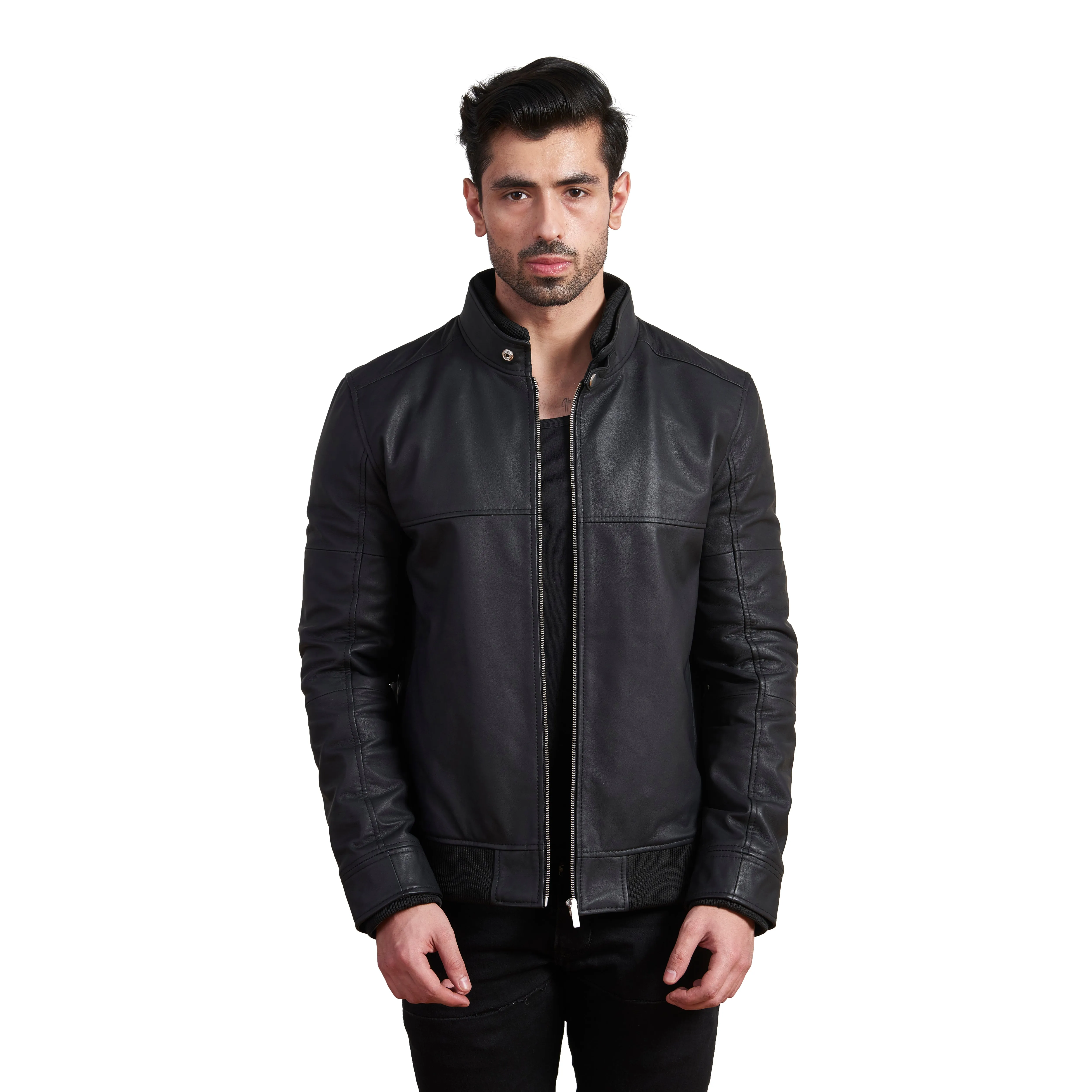 Carmine Ribs Leather Jackets sold by Allonsi product image thumbnail 5