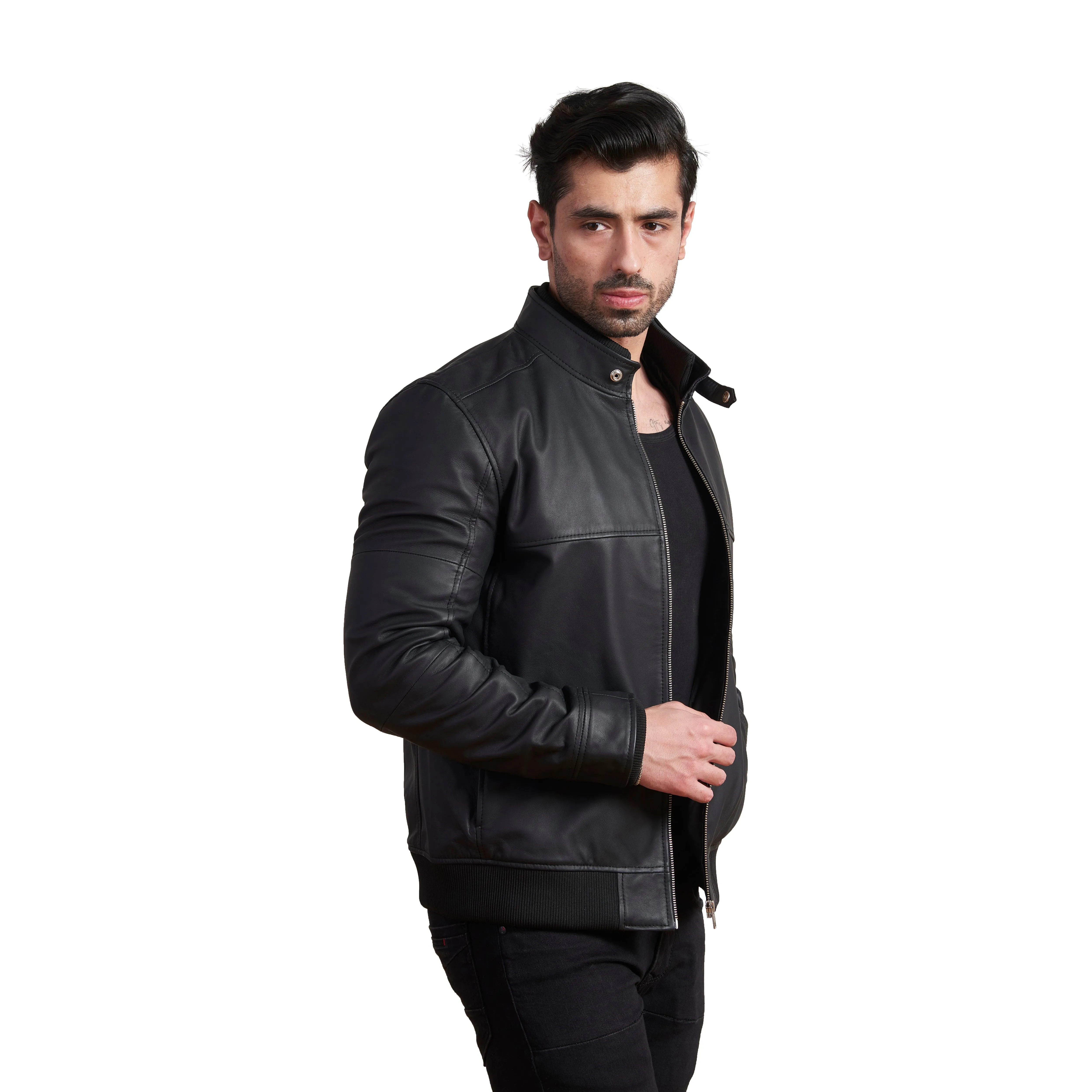 Carmine Ribs Leather Jackets sold by Allonsi product image thumbnail 3