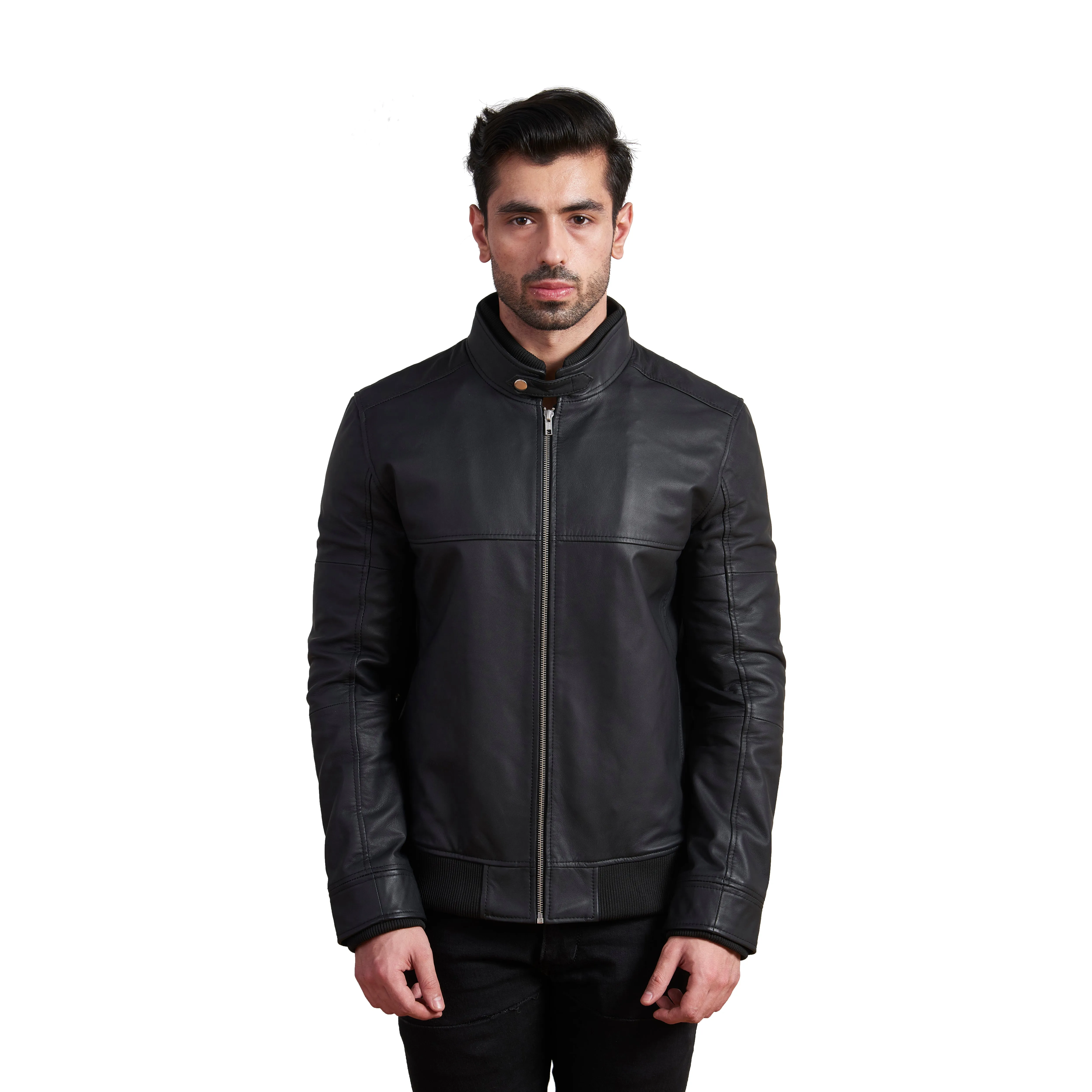 Carmine Ribs Leather Jackets sold by Allonsi product image thumbnail 2