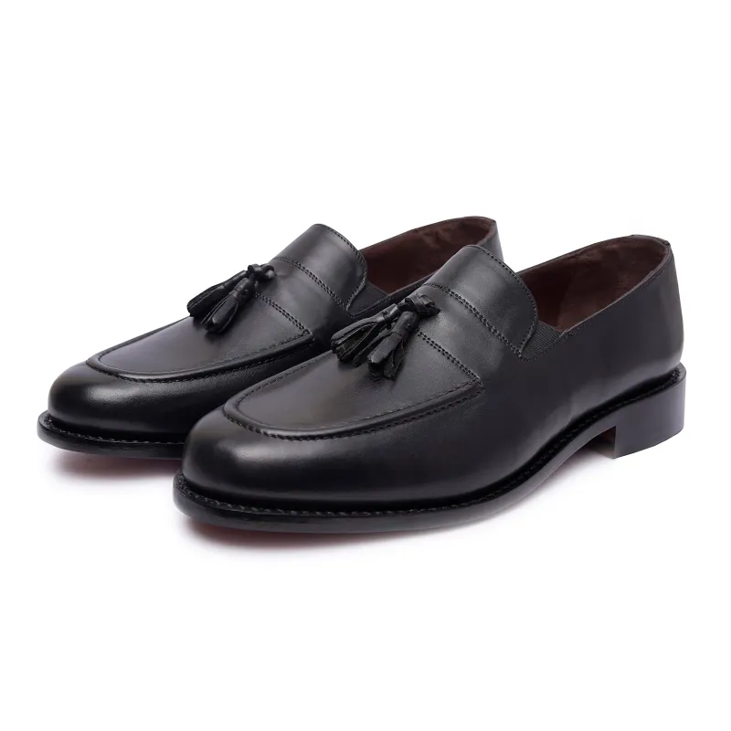 Jager Goodyear Welted Formal Tassel Penny Loafers made by Allonsi