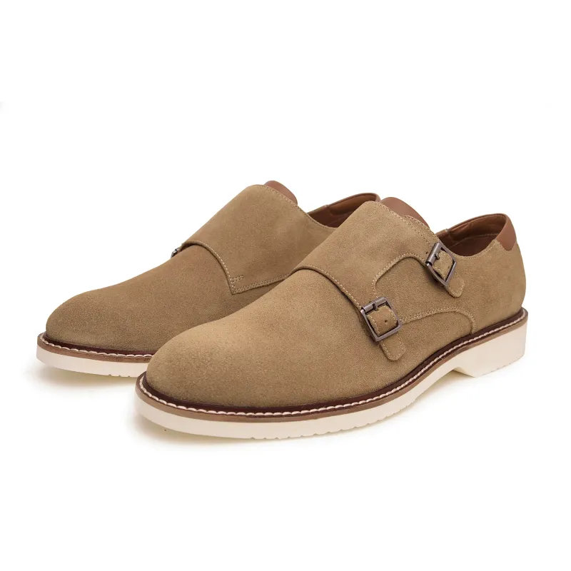 Neil Plain Toe Monk Strap Casual Shoes made by Allonsi