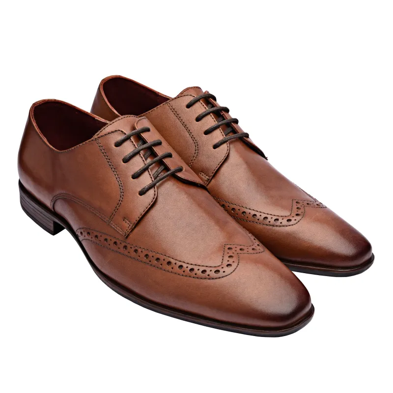 Andre Classic Wingtip Derby Dress Shoes made by Allonsi