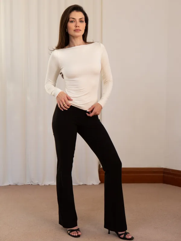 Bamboo Trousers with V-Front - Petite Length sold by AYM Studio