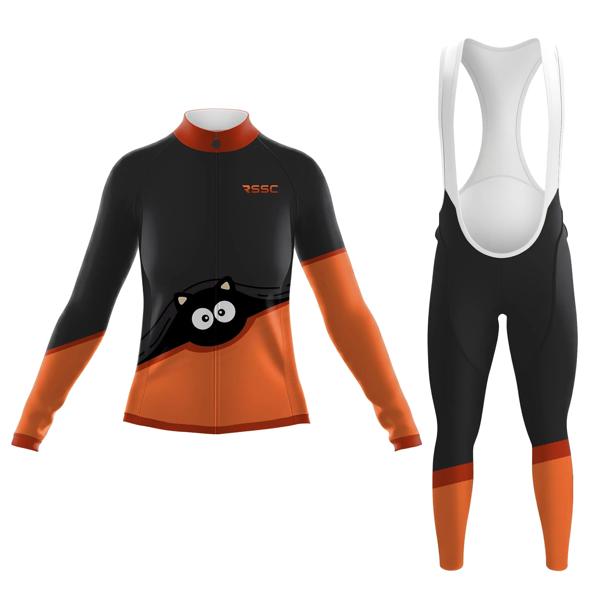 Big-eyed Black Cat Women's Long Sleeve Cycling Kit sold by RSSC Sports
