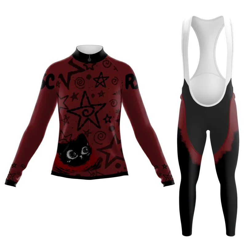 Star Black Cat Women's Long Sleeve Cycling Kit sold by RSSC Sports