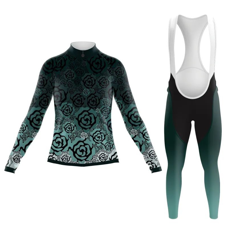 Dark green rose Women's Long Sleeve Cycling Kit sold by RSSC Sports