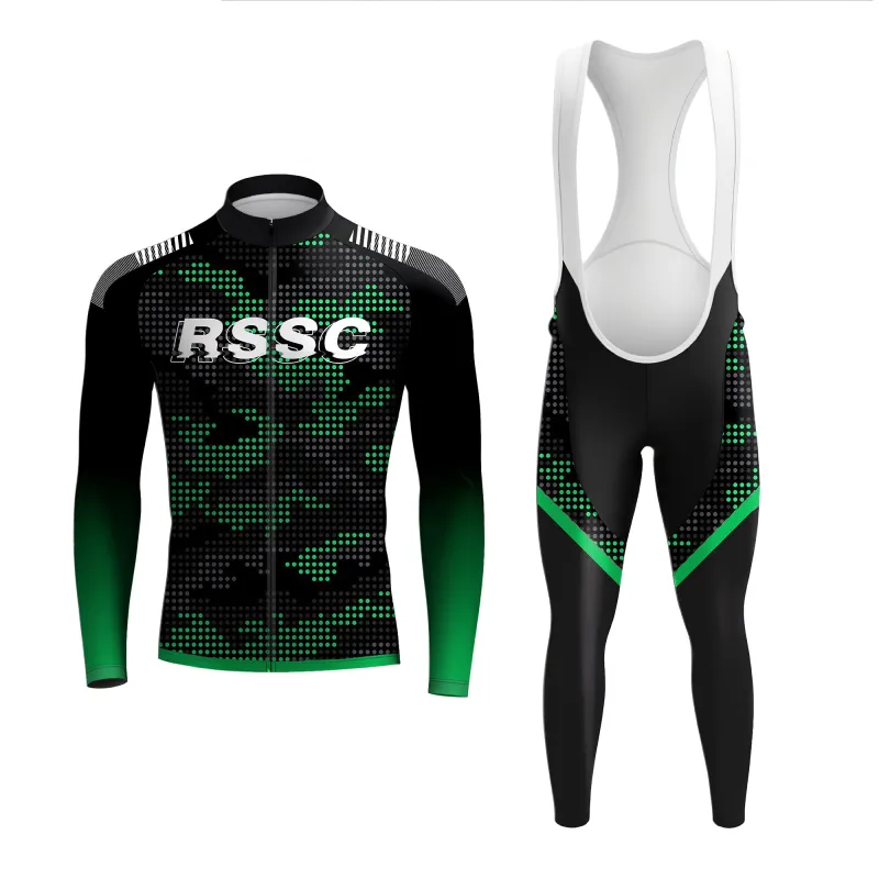 Green Pop Art Men's Long Sleeve Cycling Kit made by RSSC Sports