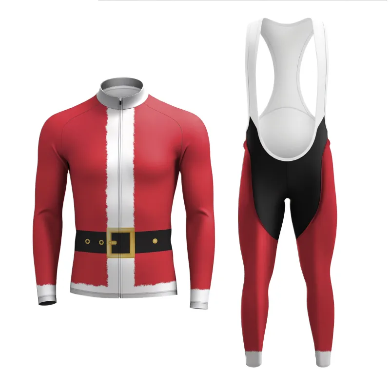 Santa Claus costume Men's Long Sleeve Cycling Kit sold by RSSC Sports