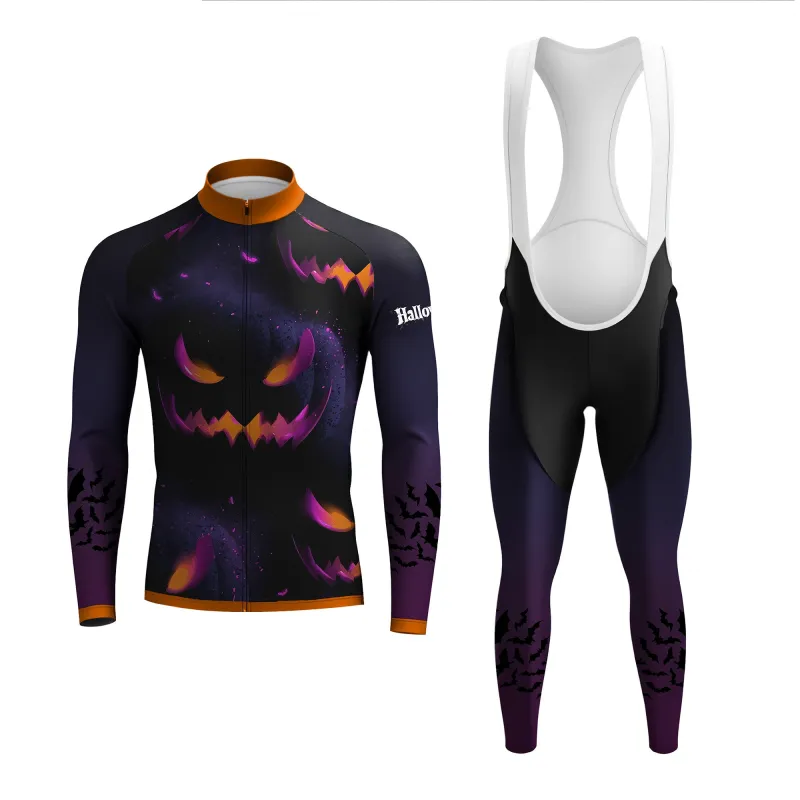 Colorful Pumpkin Head Men's Long Sleeve Cycling Kit sold by RSSC Sports