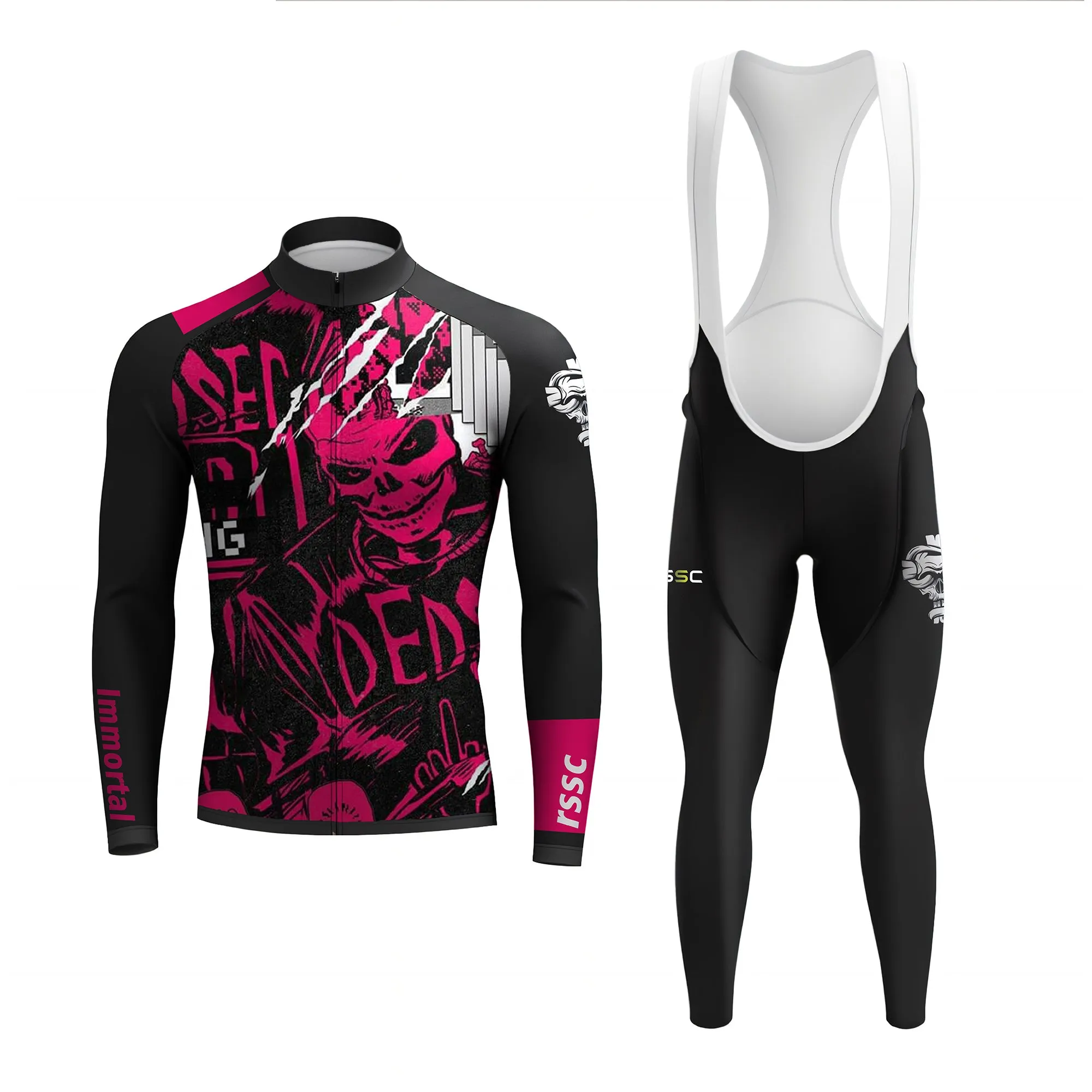 Pink Skeleton Men's Long Sleeve Cycling Kit sold by RSSC Sports