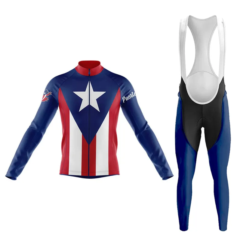 Puerto Rico Men's Long Sleeve Cycling Kit made by RSSC Sports