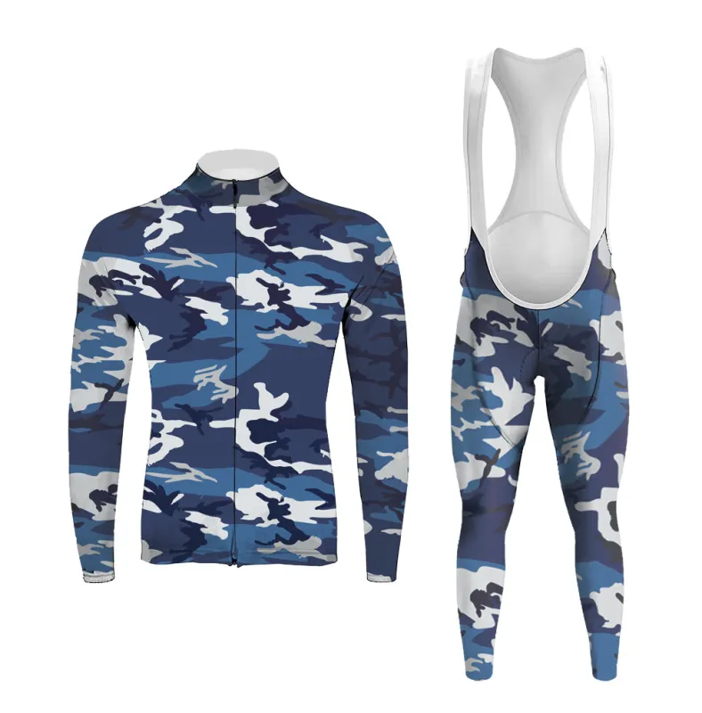 Blue Camouflage Men's Long Sleeve Cycling Kit sold by RSSC Sports