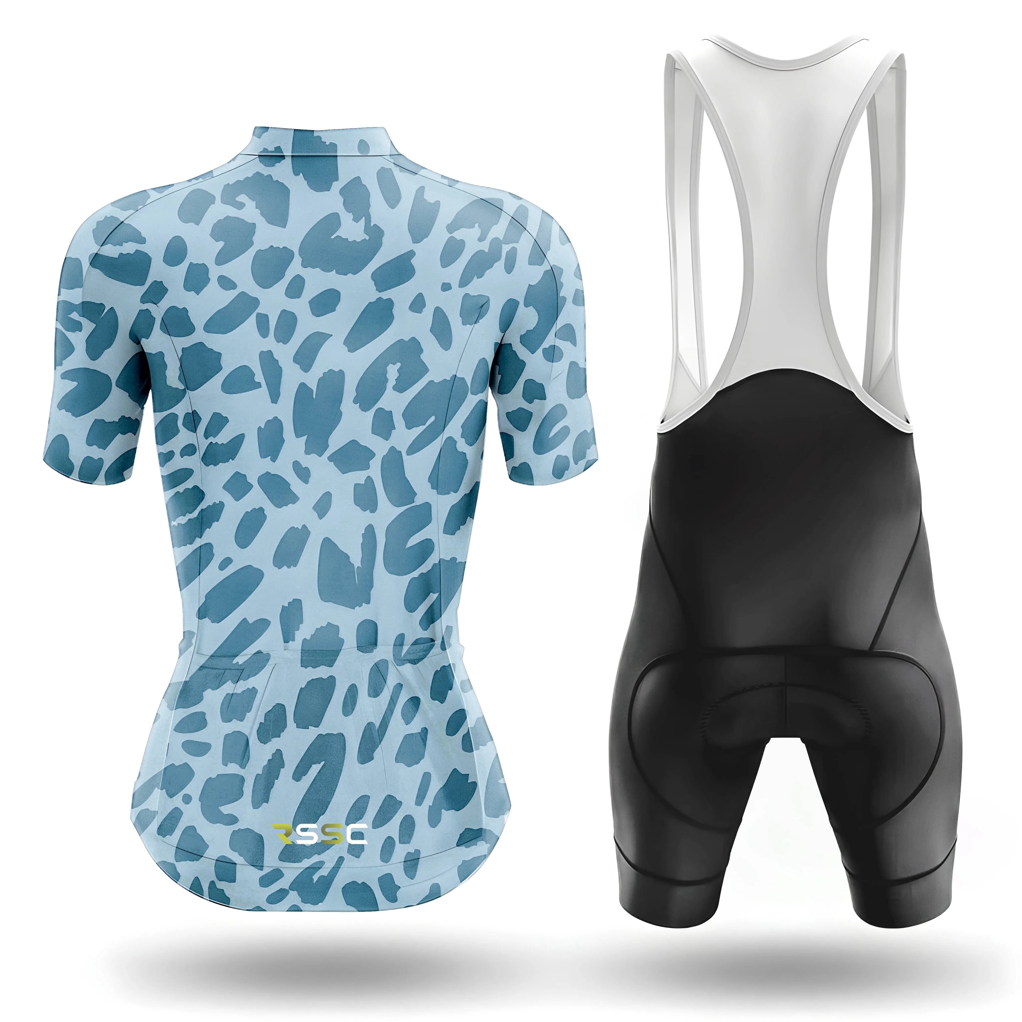 Blue Leopard Print Women's Short Sleeve Cycling Kit sold by RSSC Sports product image thumbnail 2