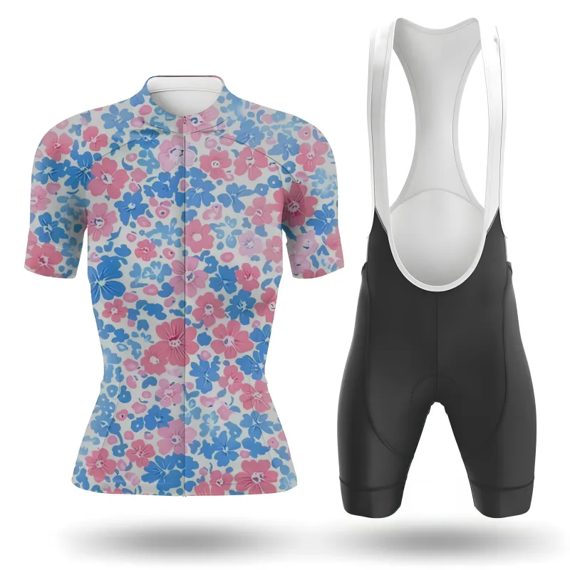Colorful Flowers Women's Short Sleeve Cycling Kit sold by RSSC Sports