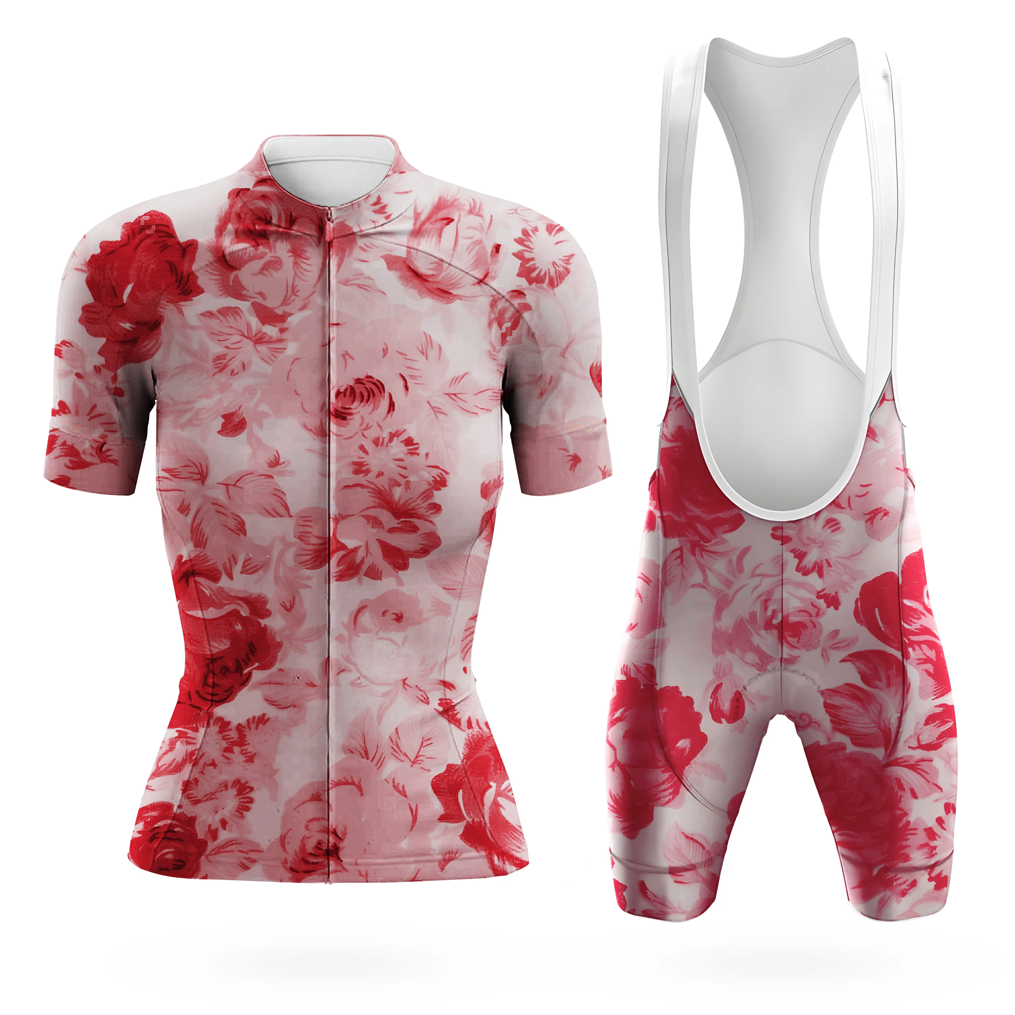 Red Flower Women's Short Sleeve Cycling Kit sold by RSSC Sports