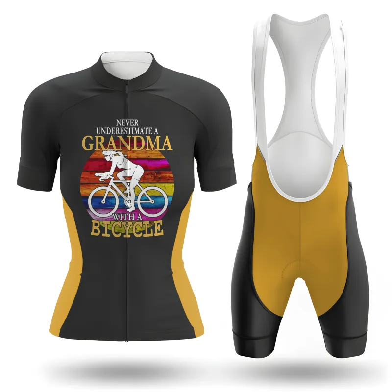 Never Underestimate A Grandma Women's Short Sleeve Cycling Kit sold by RSSC Sports