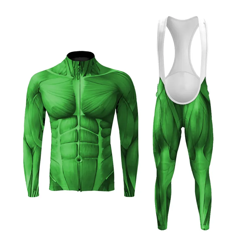 3D Green Muscle Men's Long Sleeve Cycling Kit sold by RSSC Sports