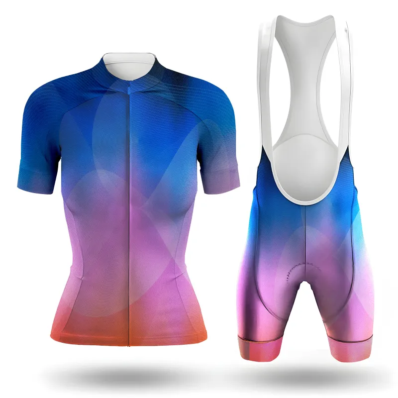 Blue Pink Orange Gradient Women's Short Sleeve Cycling Kit sold by RSSC Sports