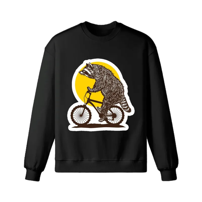Funny Cycling Racoon Sweatshirt sold by RSSC Sports