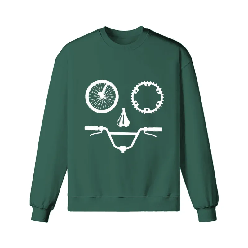 Funny Face Bike Parts Cool Drawing Sweatshirt sold by RSSC Sports