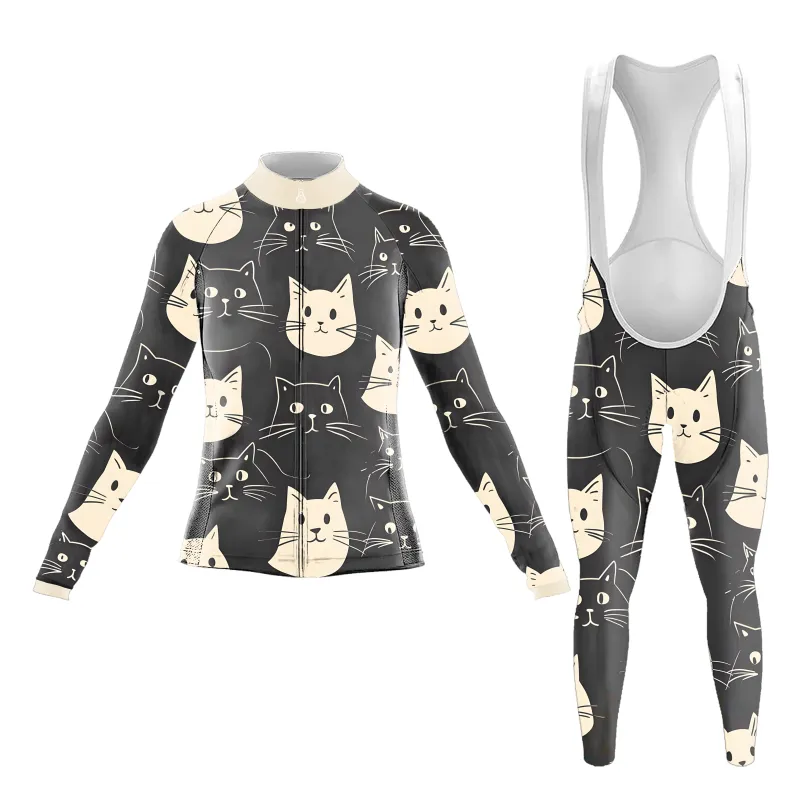 Happy Emoticon Cat Women's Long Sleeve Cycling Kit sold by RSSC Sports