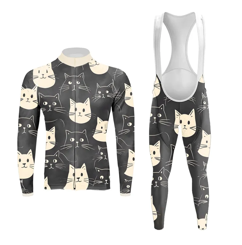 Happy Emoticon Cat Men's Long Sleeve Cycling Kit made by RSSC Sports
