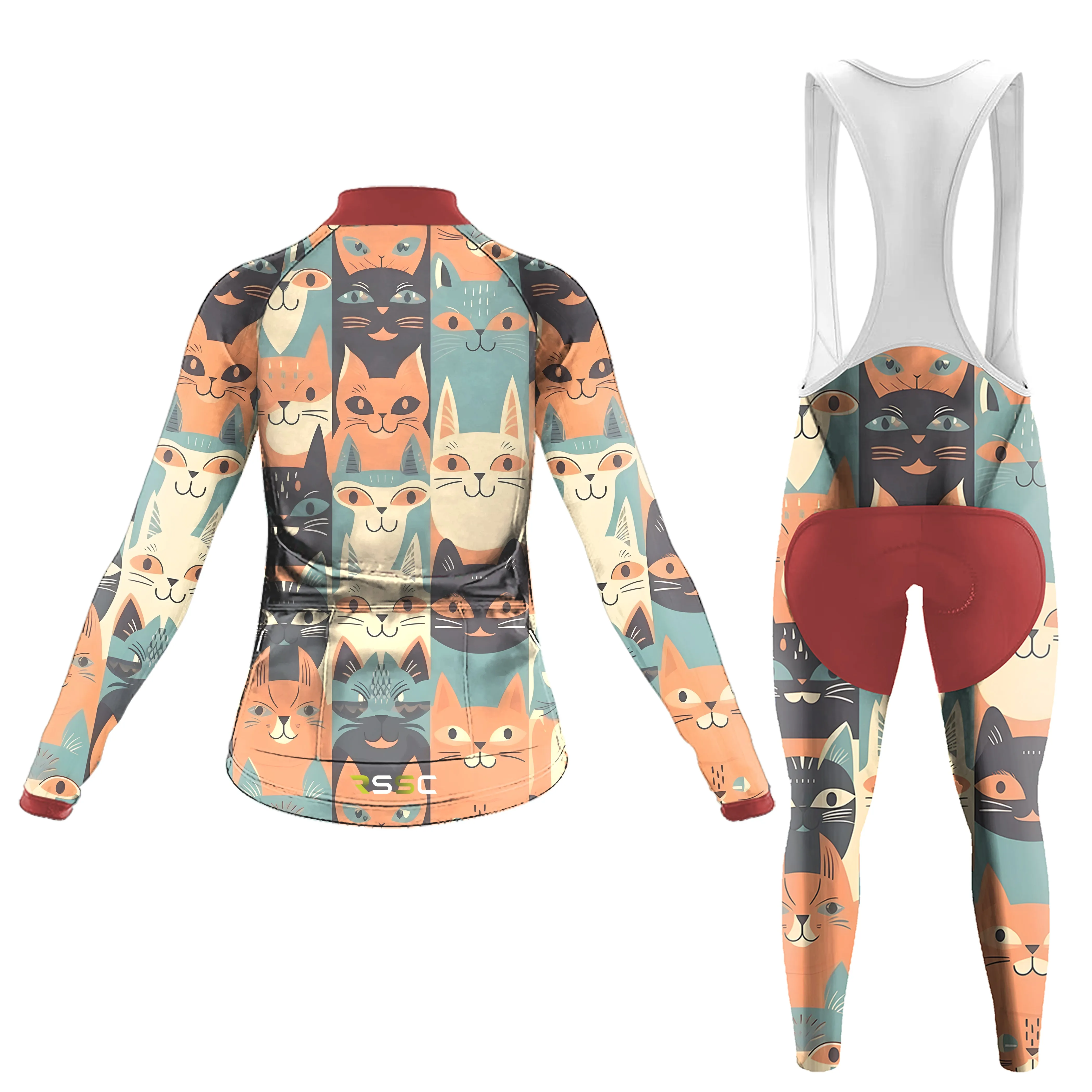 Emoticon Cat Women's Long Sleeve Cycling Kit sold by RSSC Sports product image thumbnail 2