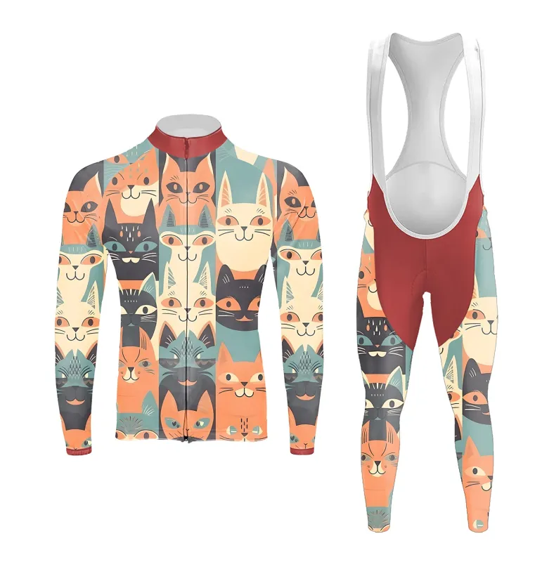 Emoticon Cat Men's Long Sleeve Cycling Kit sold by RSSC Sports