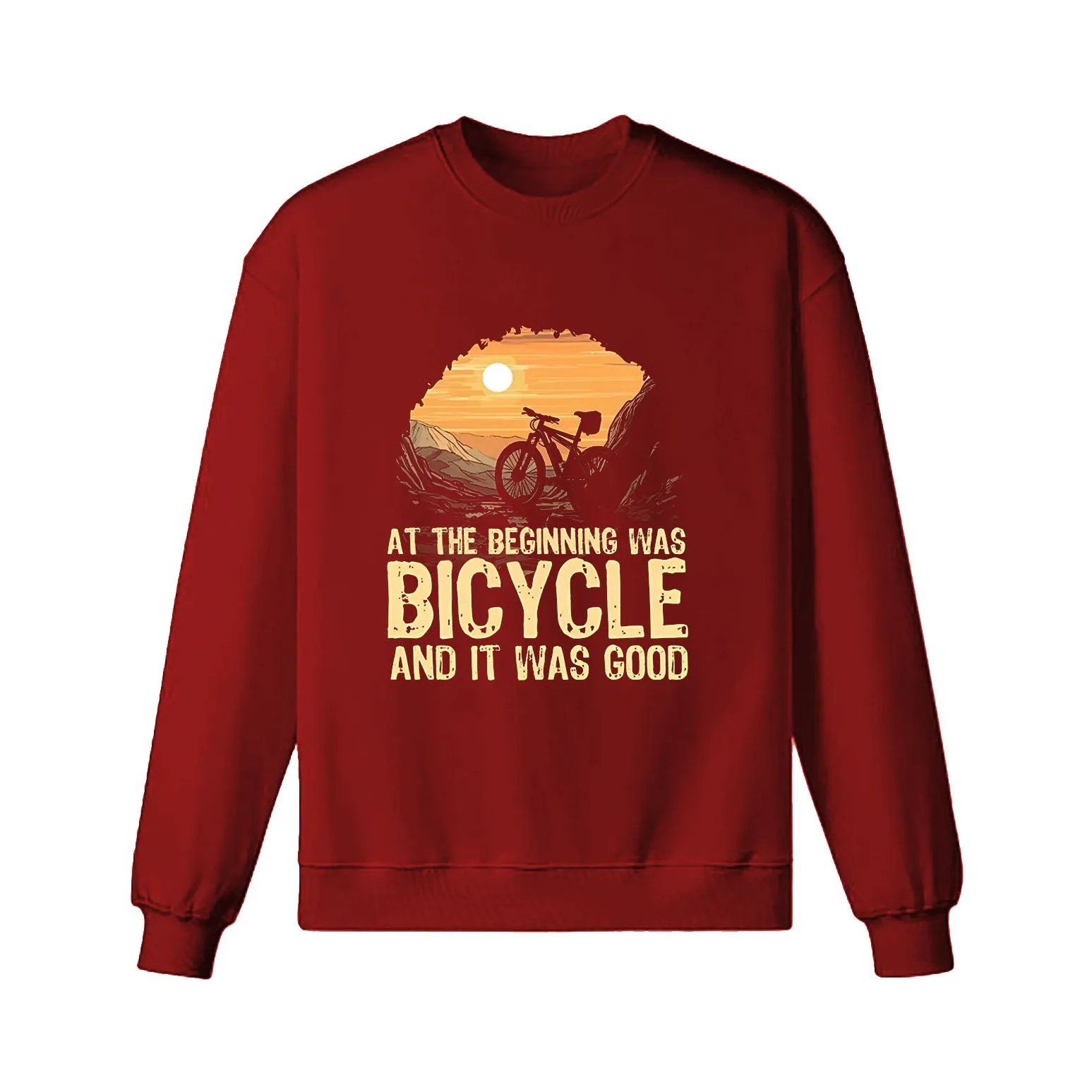 AT The Beginning Was Bicycle And IT Was Good Sweatshirt sold by RSSC Sports product image thumbnail 3