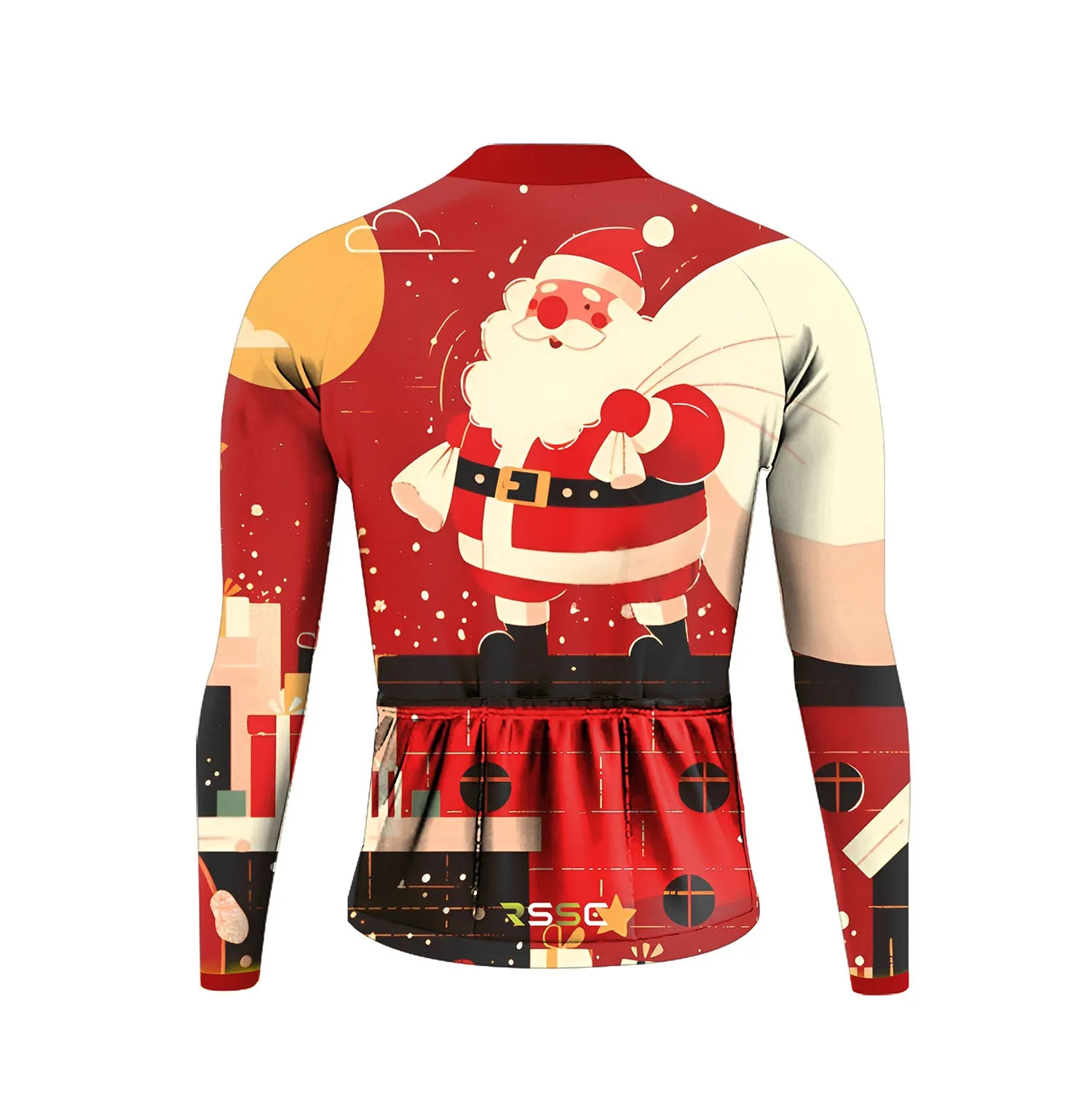 Santa Claus Delivering Gifts Under The Starry Sky Men's Long Sleeve Cycling Kit sold by RSSC Sports product image thumbnail 4
