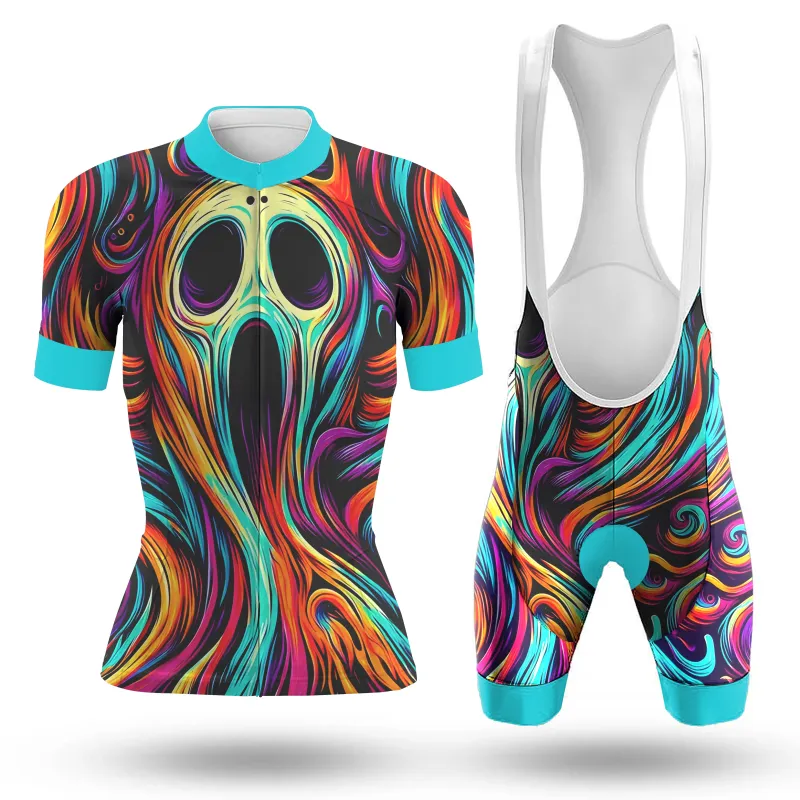 Skull Color Spirit Animal Illustration Women's Short Sleeve Cycling Kit sold by RSSC Sports