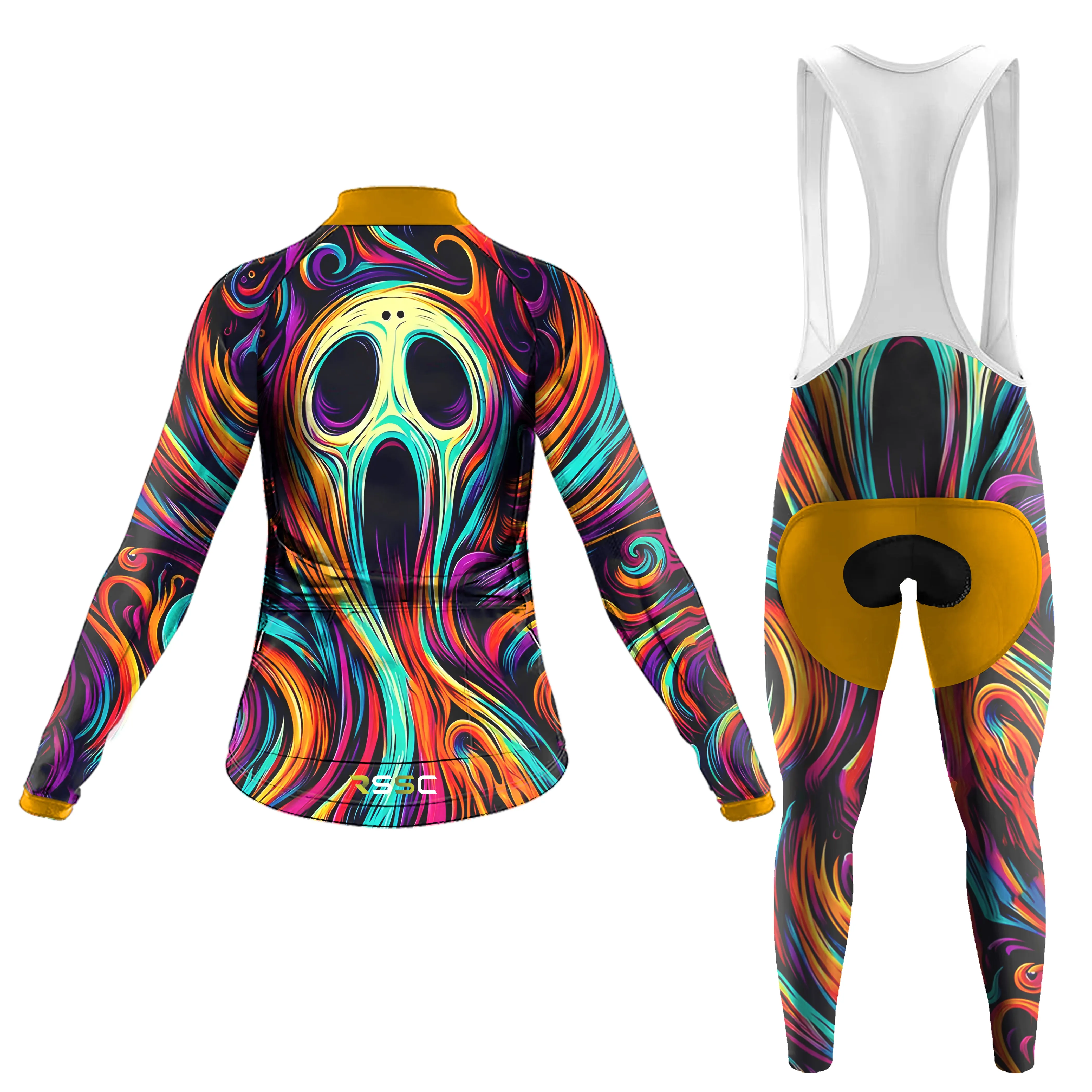 Skull Color Spirit Animal Illustration Women's Long Sleeve Cycling Kit sold by RSSC Sports product image thumbnail 2