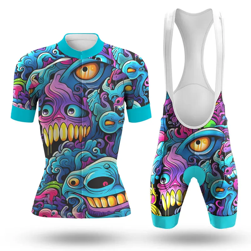 Monsters Art Women's Short Sleeve Cycling Kit sold by RSSC Sports