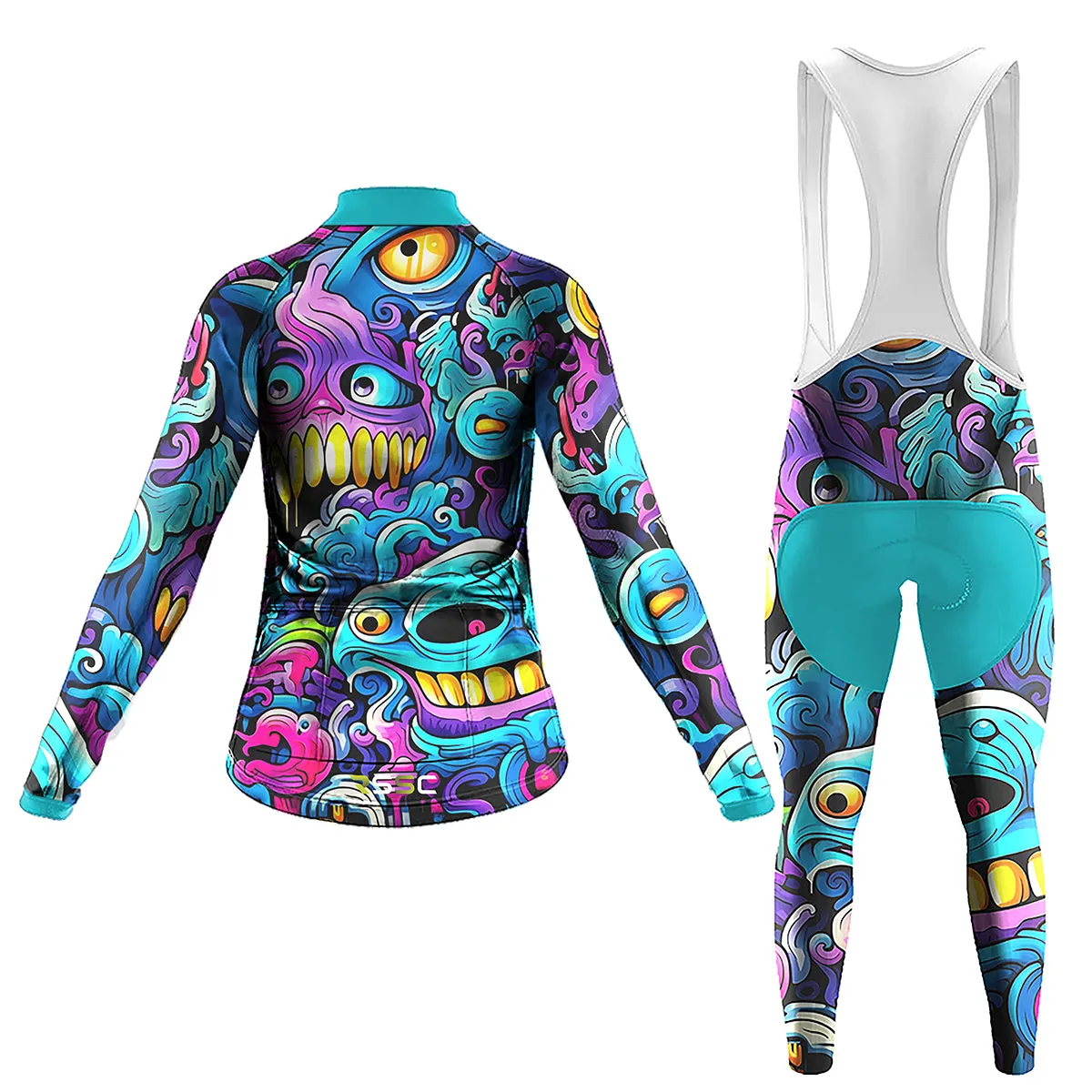 Monsters Art Women's Long Sleeve Cycling Kit sold by RSSC Sports product image thumbnail 2