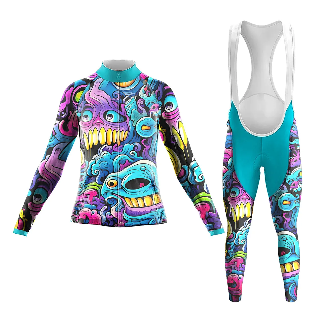 Monsters Art Women's Long Sleeve Cycling Kit sold by RSSC Sports