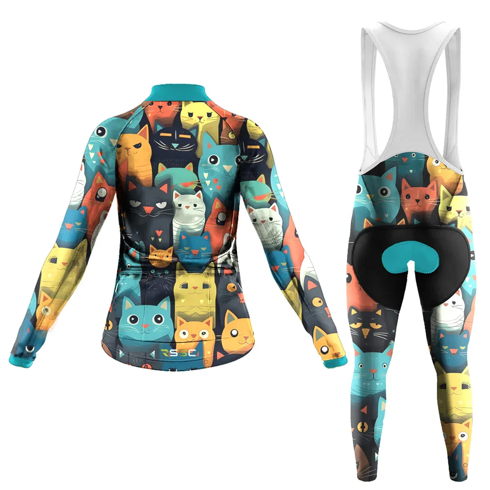 Cartoon Cat Women's Long Sleeve Cycling Kit sold by RSSC Sports product image thumbnail 2