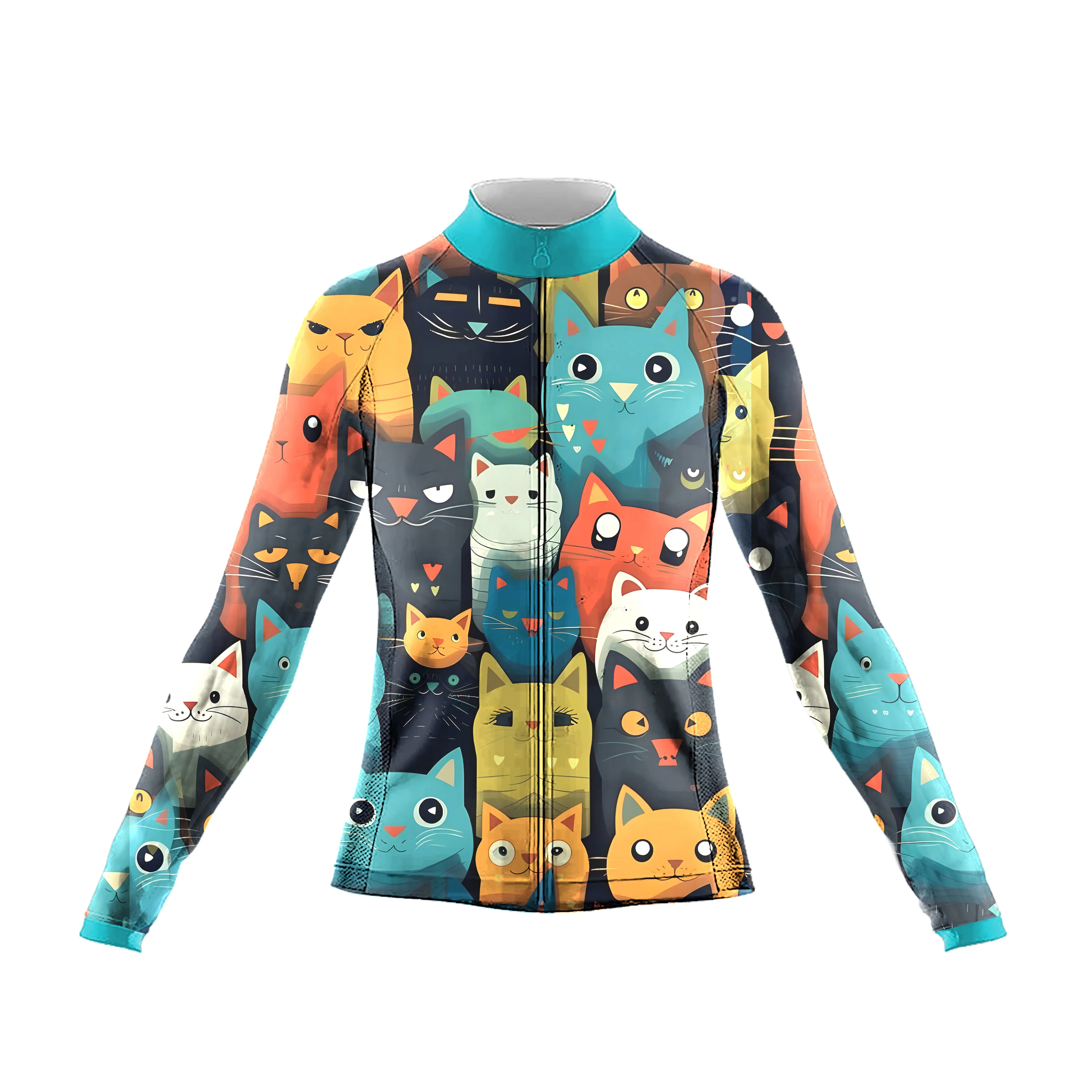 Cartoon Cat Women's Long Sleeve Cycling Kit sold by RSSC Sports product image thumbnail 3