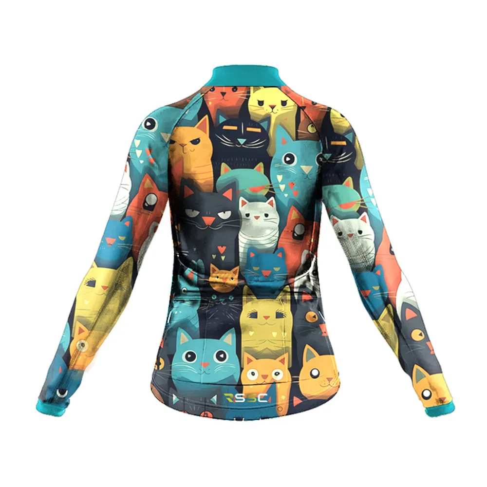 Cartoon Cat Women's Long Sleeve Cycling Kit sold by RSSC Sports product image thumbnail 4
