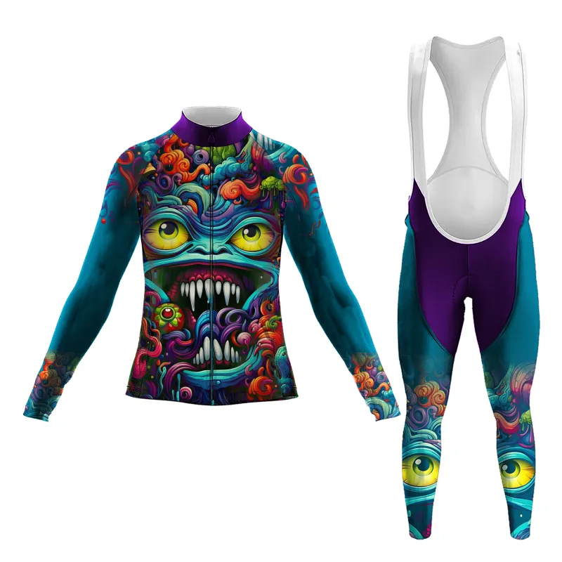 Abstract Graffiti Demon Doodle Women's Long Sleeve Cycling Kit sold by RSSC Sports