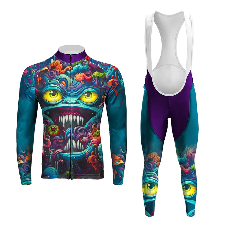 Abstract Graffiti Demon Doodle Men's Long Sleeve Cycling Kit sold by RSSC Sports