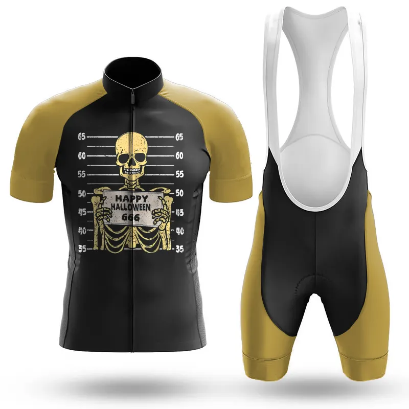 Skeleton Happy Halloween 666 Skull Bones Men's Cycling Kit sold by RSSC Sports