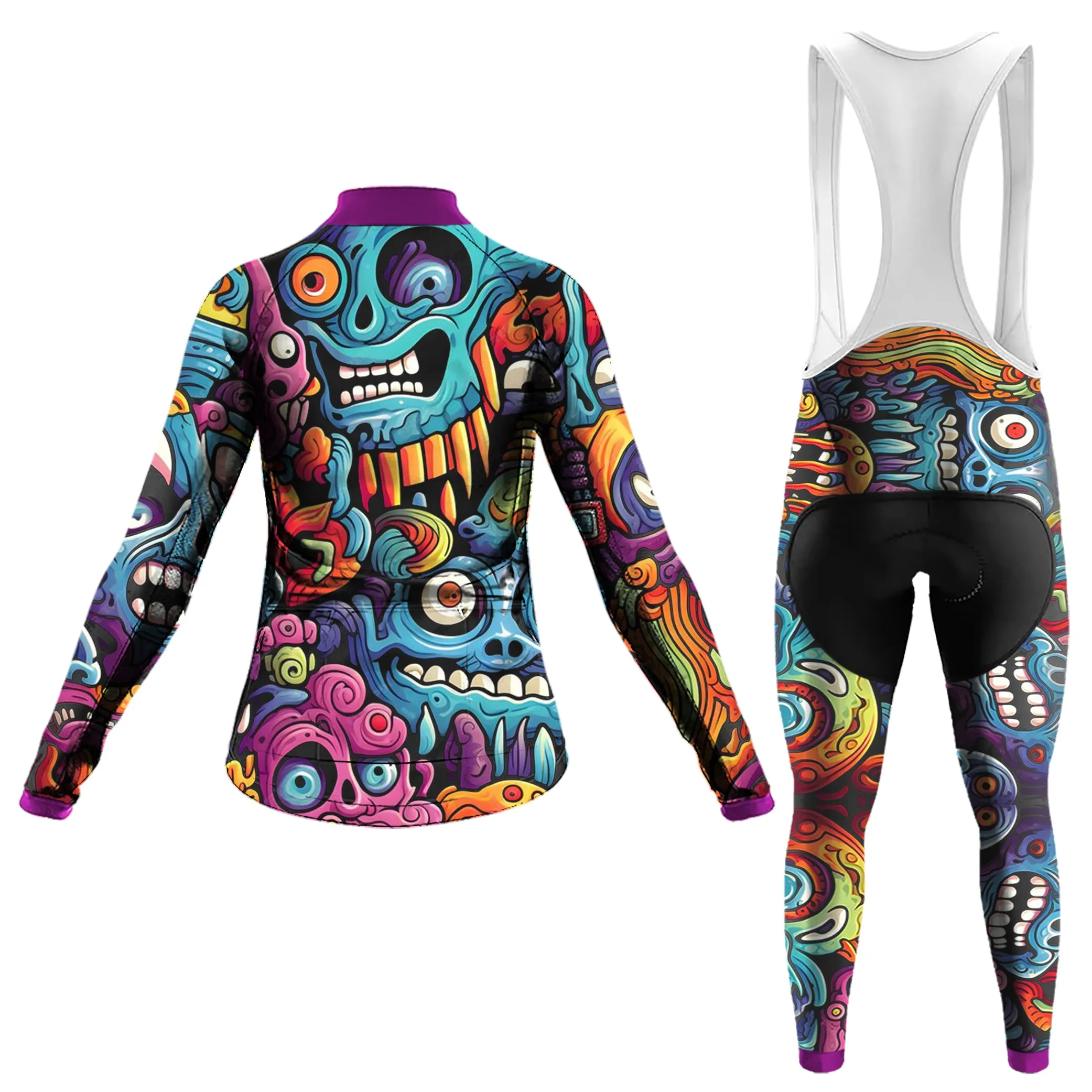 Alien Creatures Multicolor Women's Long Sleeve Cycling Kit sold by RSSC Sports product image thumbnail 2