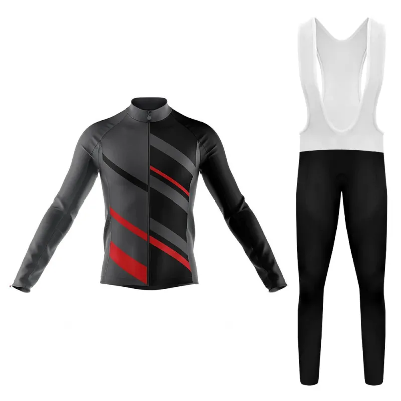 Grey Red Men's Long Sleeve Cycling Kit sold by RSSC Sports