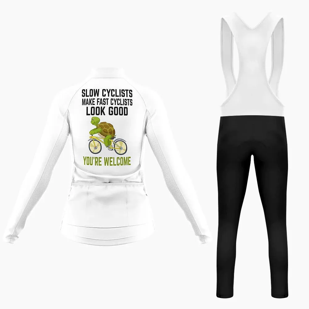 Slow Cyclists Make Fast Cyclists Look Good Women's Long Sleeve Cycling Kit sold by RSSC Sports product image thumbnail 2