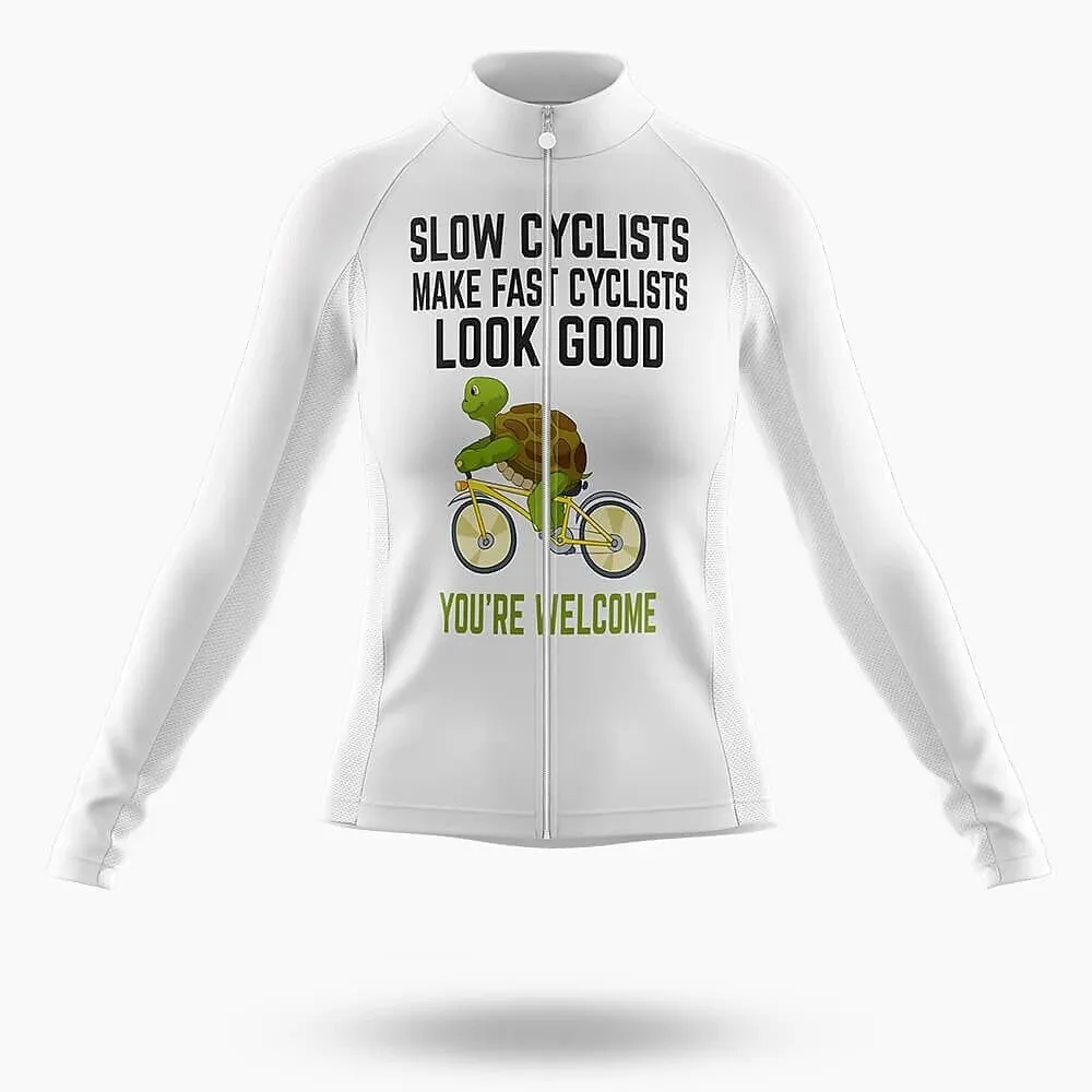 Slow Cyclists Make Fast Cyclists Look Good Women's Long Sleeve Cycling Kit sold by RSSC Sports product image thumbnail 3