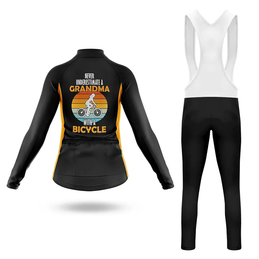 Never Underestimate A Grandma With A Bicyle Women's Long Sleeve Cycling Kit sold by RSSC Sports product image thumbnail 2