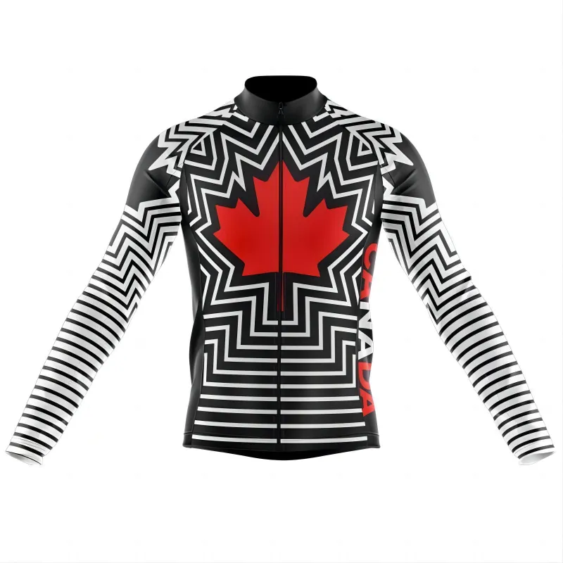 Invert Team Canada Maple Leaf  Men's Long Sleeve Cycling Jersey sold by RSSC Sports
